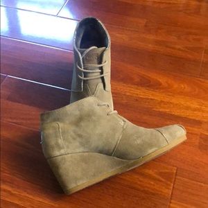 Toms Shoes - Toms suede wedge booties Toms Shoes - Toms suede wedge booties